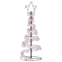 Albero di Natale a LED con Palline 80 LED Bianco Caldo 120 cm 3318551