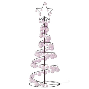 Albero di Natale a LED con Palline 80 LED Bianco Caldo 120 cm 3318551