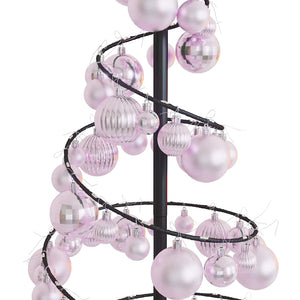 vidaXL Albero di Natale a LED con Palline 80 LED Bianco Caldo 120 cm