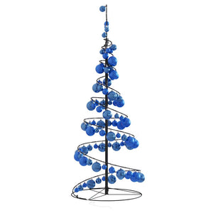 Albero di Natale a LED con Palline 80 LED Bianco Caldo 120 cm 3318552