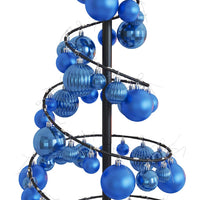 Albero di Natale a LED con Palline 80 LED Bianco Caldo 120 cm 3318552