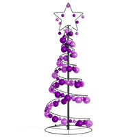 Albero di Natale a LED con Palline 80 LED Bianco Caldo 120 cm 3318553