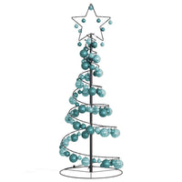 Albero di Natale a LED con Palline 80 LED Bianco Caldo 120 cm 3318554