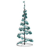 Albero di Natale a LED con Palline 80 LED Bianco Caldo 120 cm 3318554