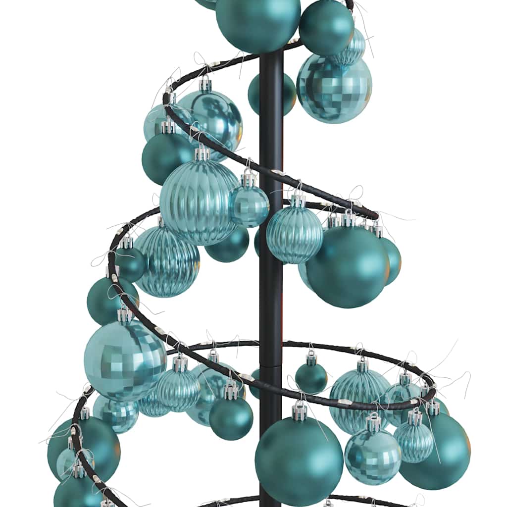 Albero di Natale a LED con Palline 80 LED Bianco Caldo 120 cm 3318554