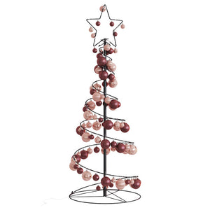 Albero di Natale a LED con Palline 80 LED Bianco Caldo 120 cm 3318556