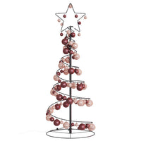 Albero di Natale a LED con Palline 80 LED Bianco Caldo 120 cm 3318556
