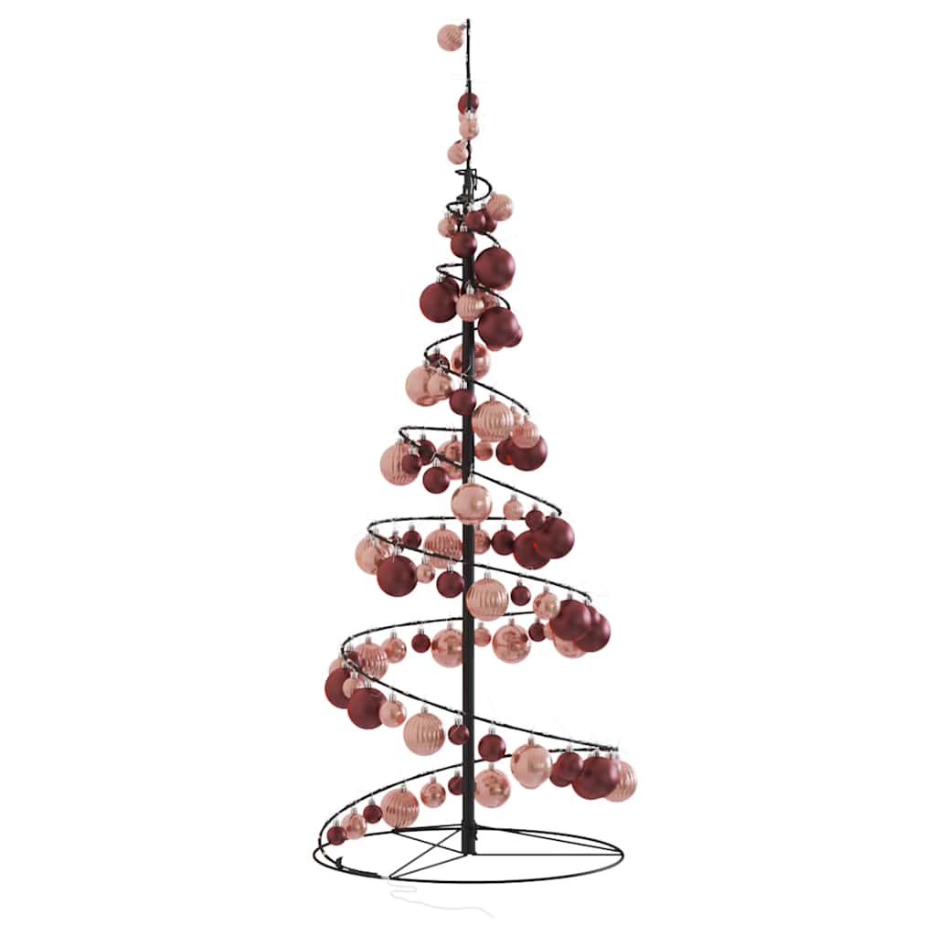 Albero di Natale a LED con Palline 80 LED Bianco Caldo 120 cm 3318556