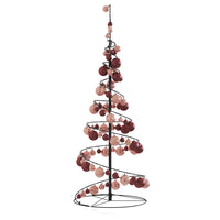 Albero di Natale a LED con Palline 80 LED Bianco Caldo 120 cm 3318556