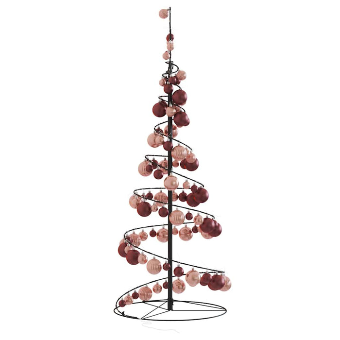 Albero di Natale a LED con Palline 80 LED Bianco Caldo 120 cm 3318556