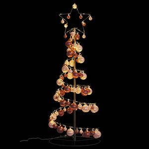 Albero di Natale a LED con Palline 80 LED Bianco Caldo 120 cm 3318556