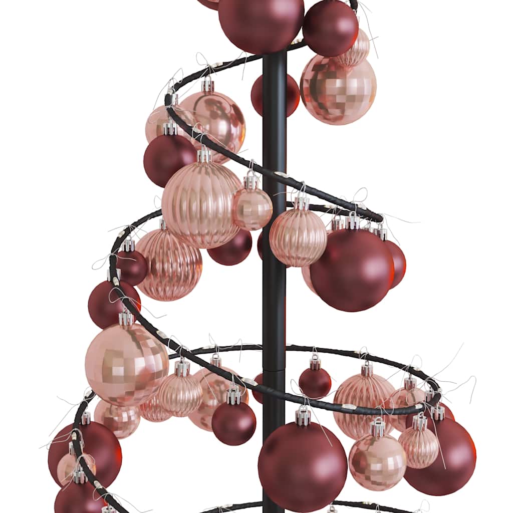 Albero di Natale a LED con Palline 80 LED Bianco Caldo 120 cm 3318556