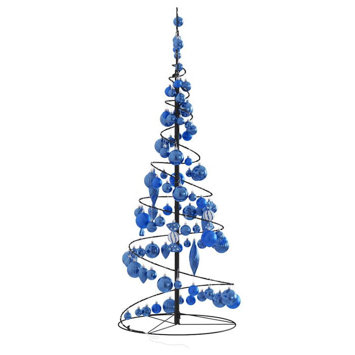Albero di Natale a LED con Palline 80 LED Bianco Caldo 120 cm 3318558