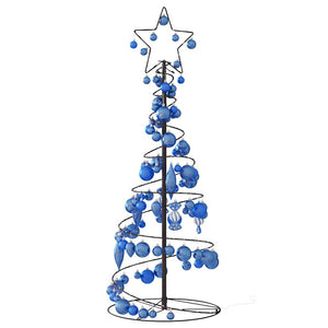 Albero di Natale a LED con Palline 80 LED Bianco Caldo 120 cm 3318558