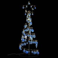 Albero di Natale a LED con Palline 80 LED Bianco Caldo 120 cm 3318558