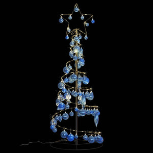 Albero di Natale a LED con Palline 80 LED Bianco Caldo 120 cm 3318558