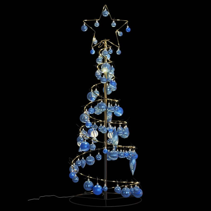 Albero di Natale a LED con Palline 80 LED Bianco Caldo 120 cm 3318558
