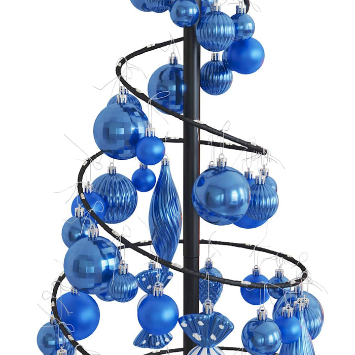 Albero di Natale a LED con Palline 80 LED Bianco Caldo 120 cm 3318558