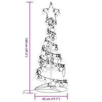 Albero di Natale a LED con Palline 80 LED Bianco Caldo 120 cm 3318558