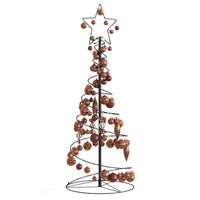 Albero di Natale a LED con Palline 80 LED Bianco Caldo 120 cm 3318559
