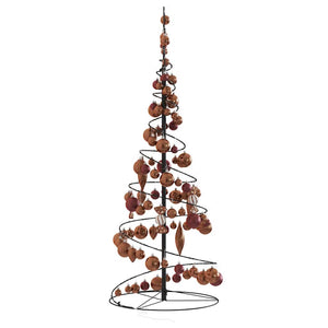 Albero di Natale a LED con Palline 80 LED Bianco Caldo 120 cm 3318559