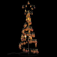 Albero di Natale a LED con Palline 80 LED Bianco Caldo 120 cm 3318559