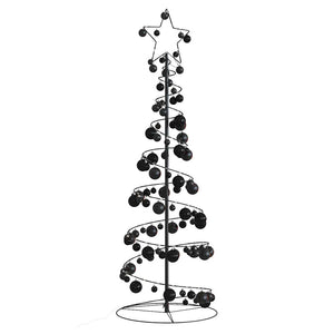 Albero di Natale a LED con Palline 100 LED Bianco Caldo 150 cm