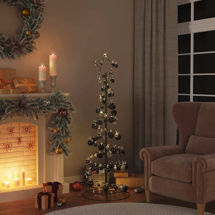 Albero di Natale a LED con Palline 100 LED Bianco Caldo 150 cm 3318562