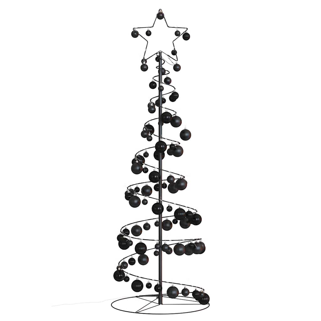 Albero di Natale a LED con Palline 100 LED Bianco Caldo 150 cm