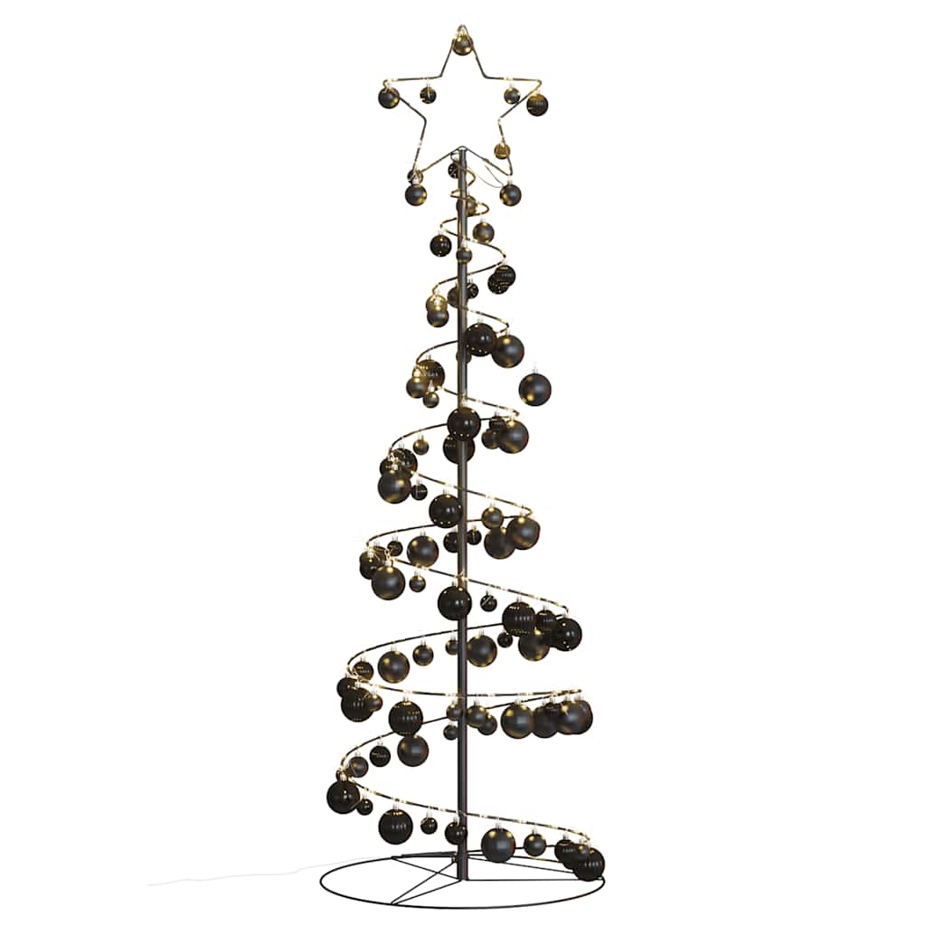 Albero di Natale a LED con Palline 100 LED Bianco Caldo 150 cm 3318562
