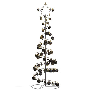 Albero di Natale a LED con Palline 100 LED Bianco Caldo 150 cm 3318562