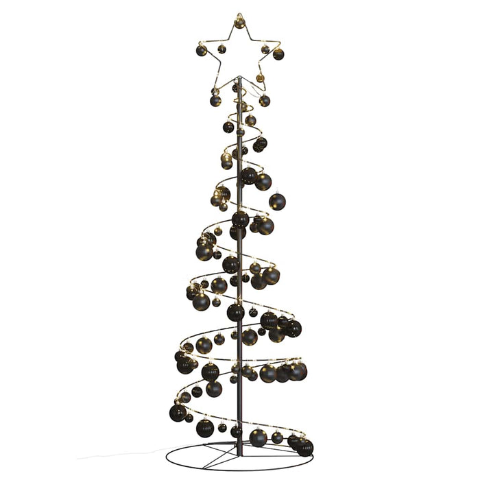 Albero di Natale a LED con Palline 100 LED Bianco Caldo 150 cm 3318562
