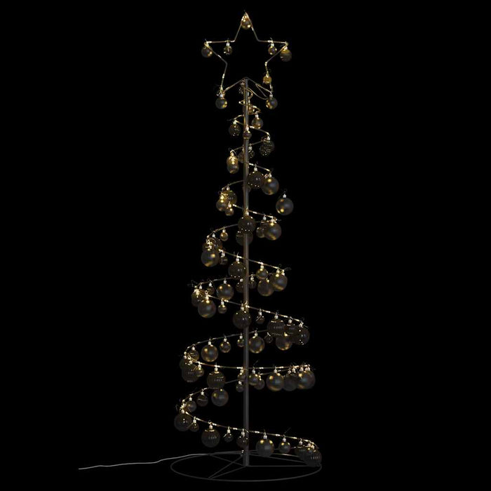 Albero di Natale a LED con Palline 100 LED Bianco Caldo 150 cm 3318562