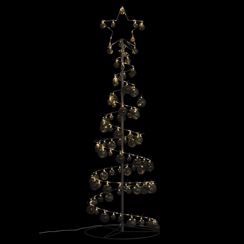 Albero di Natale a LED con Palline 100 LED Bianco Caldo 150 cm