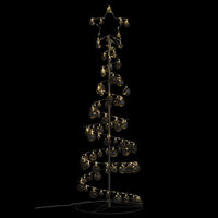 Albero di Natale a LED con Palline 100 LED Bianco Caldo 150 cm