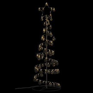 Albero di Natale a LED con Palline 100 LED Bianco Caldo 150 cm