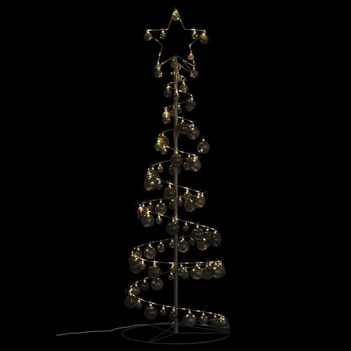 Albero di Natale a LED con Palline 100 LED Bianco Caldo 150 cm