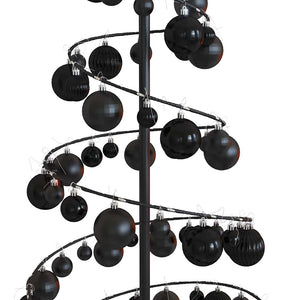 Albero di Natale a LED con Palline 100 LED Bianco Caldo 150 cm 3318562