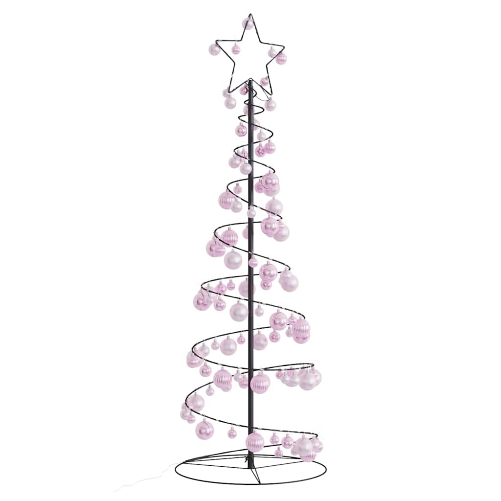 Albero di Natale a LED con Palline 100 LED Bianco Caldo 150 cm