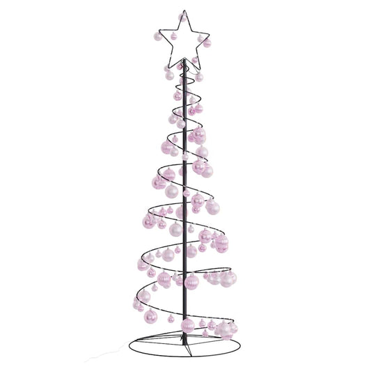 Albero di Natale a LED con Palline 100 LED Bianco Caldo 150 cm