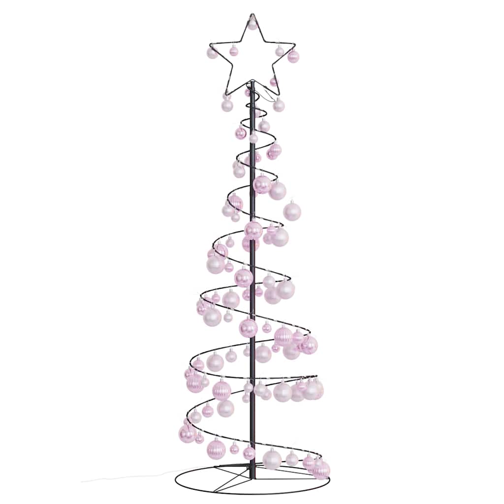 Albero di Natale a LED con Palline 100 LED Bianco Caldo 150 cm 3318563