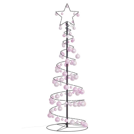 Albero di Natale a LED con Palline 100 LED Bianco Caldo 150 cm 3318563