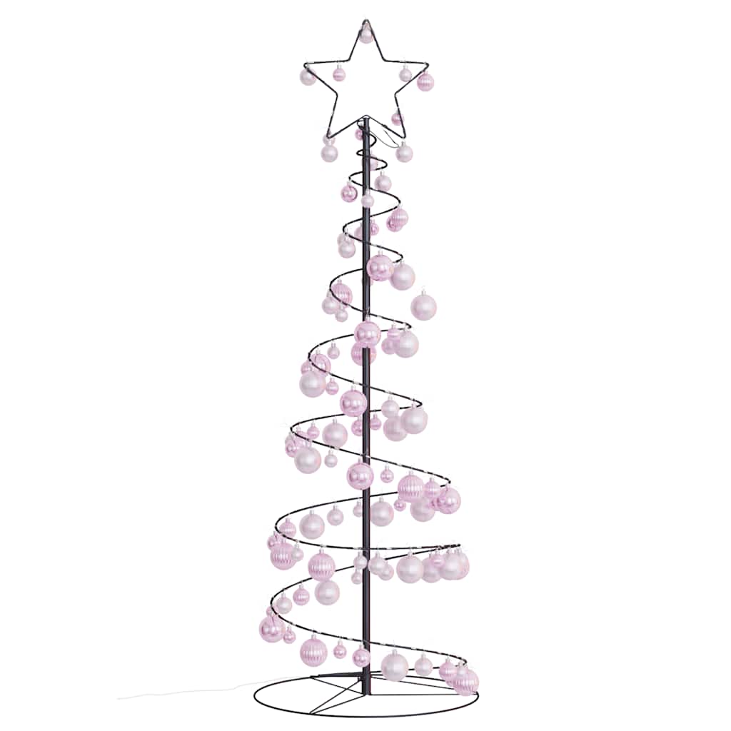 Albero di Natale a LED con Palline 100 LED Bianco Caldo 150 cm