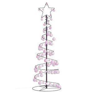 Albero di Natale a LED con Palline 100 LED Bianco Caldo 150 cm
