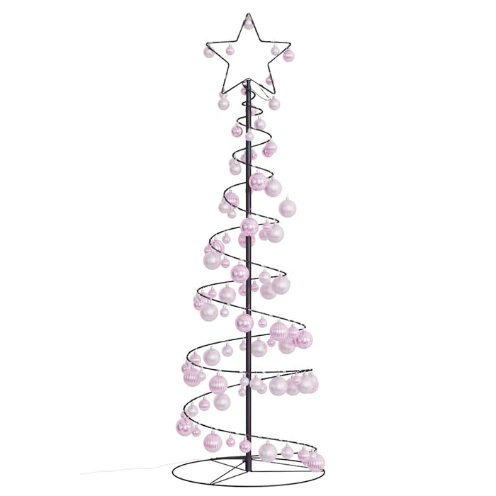 Albero di Natale a LED con Palline 100 LED Bianco Caldo 150 cm