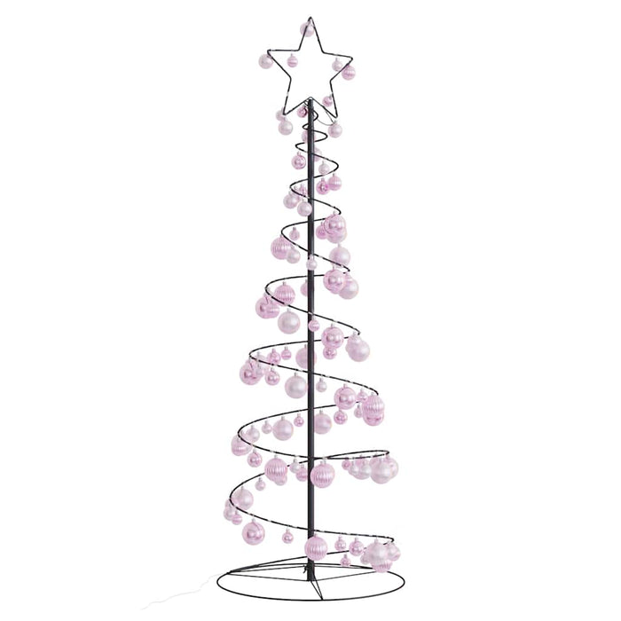 Albero di Natale a LED con Palline 100 LED Bianco Caldo 150 cm 3318563