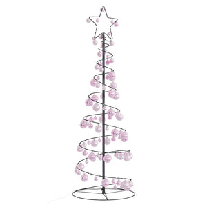 Albero di Natale a LED con Palline 100 LED Bianco Caldo 150 cm