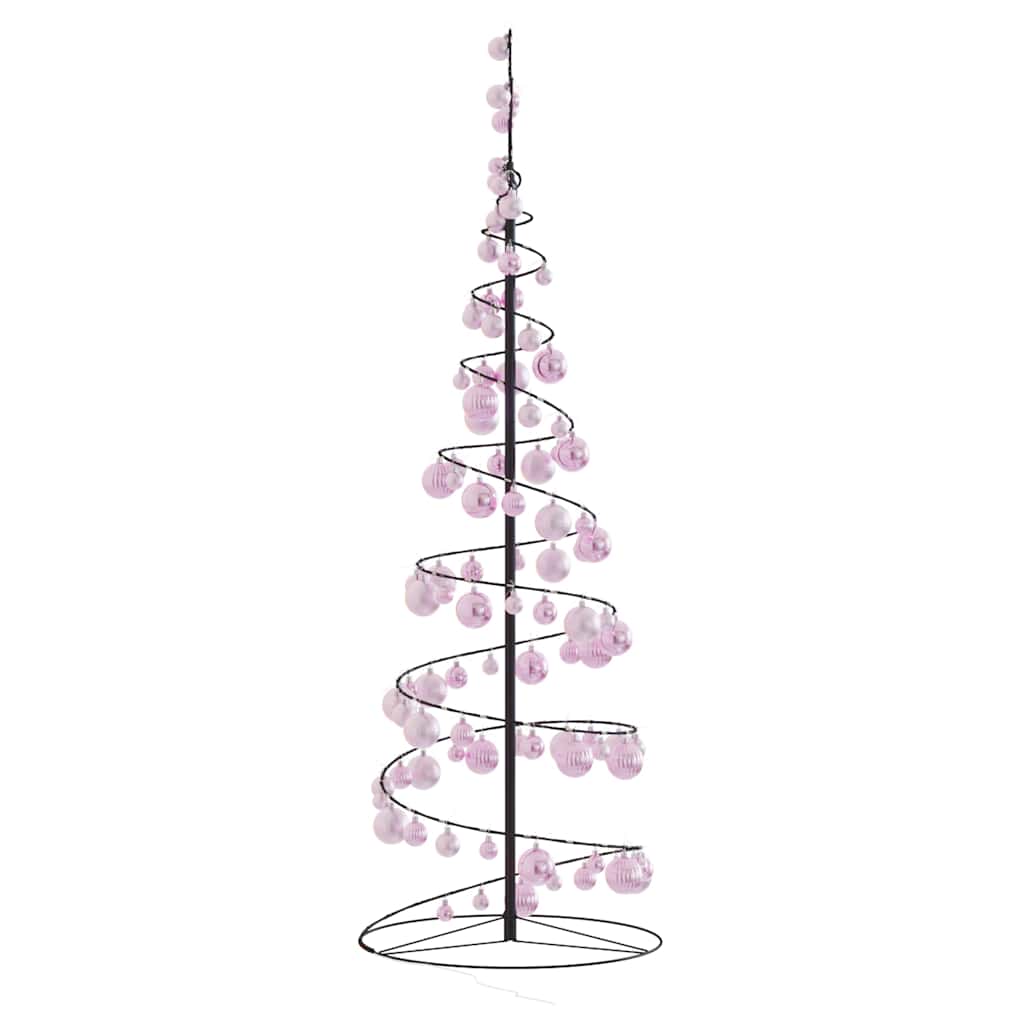 Albero di Natale a LED con Palline 100 LED Bianco Caldo 150 cm