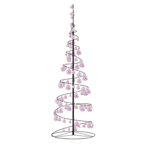 Albero di Natale a LED con Palline 100 LED Bianco Caldo 150 cm