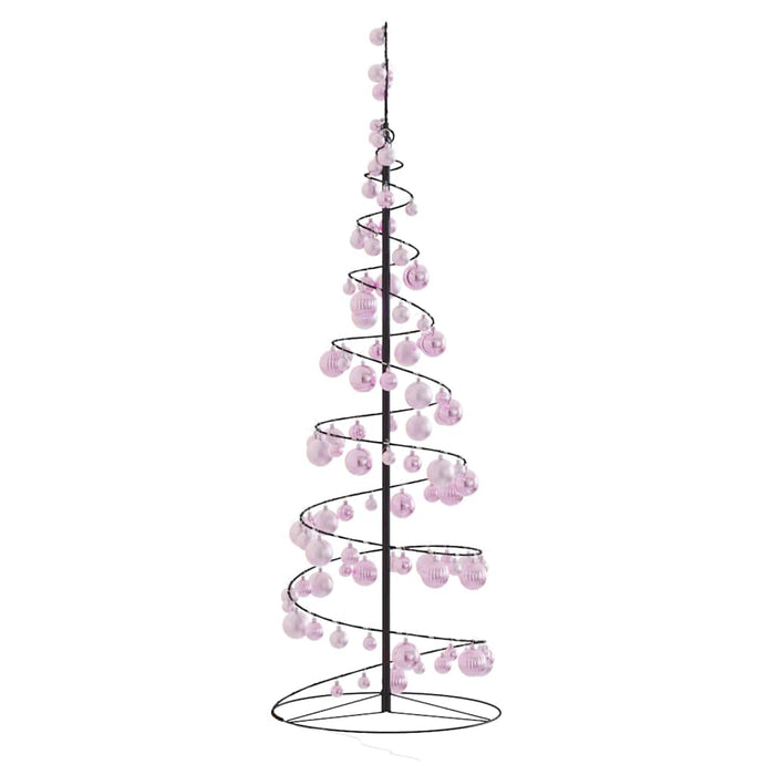 Albero di Natale a LED con Palline 100 LED Bianco Caldo 150 cm